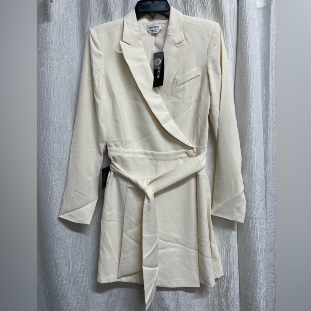 Bebe Crepe Suit Wrap Blazer Dress
